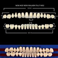 Зубы NEW ACE/NEW MILLION, цвет A4, фасон T6/L7/M32, полный гарнитур, 28шт.