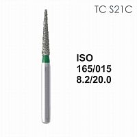 Бор алмазный MANI TC-S21C по ISO 165, конус ,015 х 8.2 х 20.0 мм, зернистость C, 5 штук