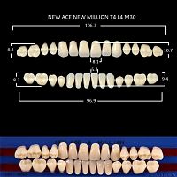 Зубы NEW ACE/NEW MILLION, цвет W05, фасон T4/L4/M30, полный гарнитур, 28шт.