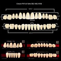 Зубы PX CROWN / EFUCERA, цвет C3, фасон S81/N81/36, полный гарнитур, 28шт.