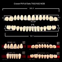 Зубы PX CROWN / EFUCERA, цвет C4, фасон T41S/N42/28, полный гарнитур, 28шт.