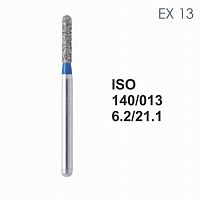 Бор алмазный MANI EX-13 по ISO 140, цилиндр ,013 х 6.2 х 21.1 мм, зернистость S, 5 штук