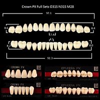 Зубы PX CROWN / EFUCERA, цвет B4, фасон O31S/N31S/28, полный гарнитур, 28шт.