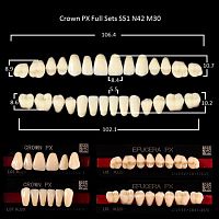 Зубы PX CROWN / EFUCERA, цвет A4, фасон S51/N42/30, полный гарнитур, 28шт.