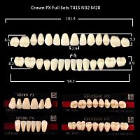Зубы PX CROWN / EFUCERA, цвет W05, фасон T41S/N42/28, полный гарнитур, 28шт.