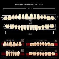 Зубы PX CROWN / EFUCERA, цвет A3,5, фасон C51/N42/30, полный гарнитур, 28шт.