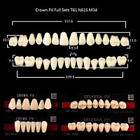 Зубы PX CROWN / EFUCERA, цвет D2, фасон T61/N61S/34, полный гарнитур, 28шт.