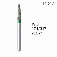 Бор алмазный MANI TF-21C по ISO 171, конус ,017 х 7.2 х 21.0 мм, зернистость C, 5 штук