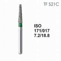 Бор алмазный MANI TF-S21C по ISO 171, конус ,017 х 7.2 х 18.8 мм, зернистость C, 5 штук
