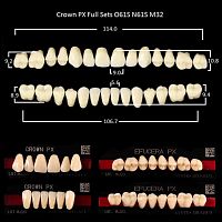 Зубы PX CROWN / EFUCERA, цвет W05, фасон O61S/N61S/32, полный гарнитур, 28шт.
