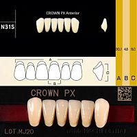 Зубы CROWN PX Anterior, цвет A3,5 фасон N31S композитные трёхслойные, 6шт.