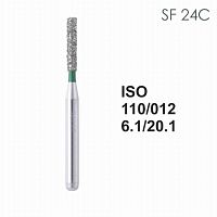 Бор алмазный MANI SF-24C по ISO 110, цилиндр ,012 х 6.1 х 20.1 мм, зернистость C, 5 штук