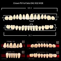 Зубы PX CROWN / EFUCERA, цвет B4, фасон O41/N32/28, полный гарнитур, 28шт.