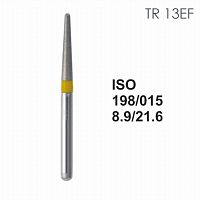 Бор алмазный MANI TR-13EF по ISO 198, конус ,015 х 8.9 х 21.6 мм, зернистость EF, 5 штук