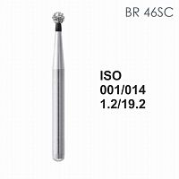 Бор алмазный MANI BR-46SC по ISO 001, шар, 014 х 1.2 х 19.2 мм, зернистость SC, 5 штук