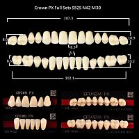Зубы PX CROWN / EFUCERA, цвет C2, фасон S52S/N42/30, полный гарнитур, 28шт.