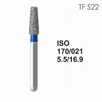 Бор алмазный MANI TF-S22 по ISO 170, конус ,021 х 5.5 х 16.9 мм, зернистость S, 5 штук