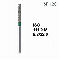 Бор алмазный MANI SF-12C по ISO 111, цилиндр ,015 х 8.2 х 22.0 мм, зернистость C, 5 штук