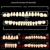 Зубы PX CROWN / EFUCERA, цвет B1, фасон T41/N32/28, полный гарнитур, 28шт.