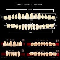 Зубы PX CROWN / EFUCERA, цвет A3, фасон S71/N71L/34, полный гарнитур, 28шт.