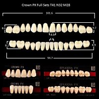 Зубы PX CROWN / EFUCERA, цвет C1, фасон T41/N32/28, полный гарнитур, 28шт.