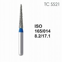 Бор алмазный MANI TC-SS21 по ISO 165, конус ,014 х 8.2 х 17.1 мм, зернистость S, 5 штук