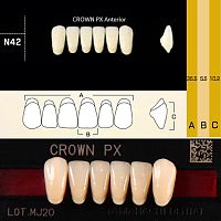 Зубы CROWN PX Anterior, цвет B1 фасон N42 композитные трёхслойные, 6шт.