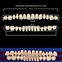 Зубы NEW ACE/NEW MILLION, цвет A3.5, фасон T5/L7/M32, полный гарнитур, 28шт.
