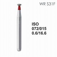 Бор алмазный MANI WR-S31F по ISO 072, колесо ,015 х 0.6 х 16.6 мм, зернистость F, 5 штук