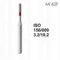 Бор алмазный MANI MI-62F по ISO 156, цилиндр ,009 х 3.2 х 19.2 мм, зернистость F, 5 штук