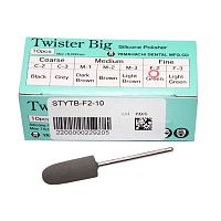 Силиконовый полир Twister Big для финишной обработки композитов, Fine F-2, зелёный, 10 шт.
