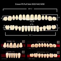 Зубы PX CROWN / EFUCERA, цвет B2, фасон S52S/N42/30, полный гарнитур, 28шт.