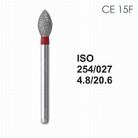 Бор алмазный MANI CE-15F по ISO 254, почка ,027 х 4.8 х 20.6 мм, зернистость F, 5 штук