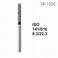 Бор алмазный MANI SR-12SC по ISO 141, цилиндр ,016 х 8,3 х 22.3 мм, зернистость SC, 5 штук