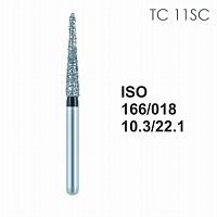 Бор алмазный MANI TC-11SC по ISO 166, конус ,018 х 10.3 х 22.1 мм, зернистость SC, 5 штук