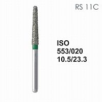 Бор алмазный MANI RS-11C по ISO 553, конус ,020 х 10.5 х 23.3 мм, зернистость C, 5 штук
