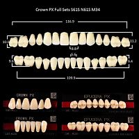 Зубы PX CROWN / EFUCERA, цвет C4, фасон S61S/N61S/34, полный гарнитур, 28шт.