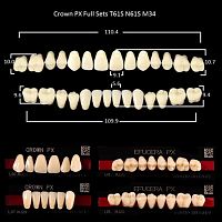 Зубы PX CROWN / EFUCERA, цвет D2, фасон T61S/N61S/34, полный гарнитур, 28шт.