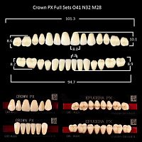 Зубы PX CROWN / EFUCERA, цвет W05, фасон O41/N32/28, полный гарнитур, 28шт.