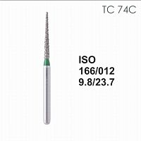 Бор алмазный MANI TC-74C по ISO 166, конус ,012 х 9.8 х 23.7 мм, зернистость C, 5 штук