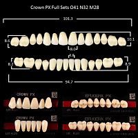Зубы PX CROWN / EFUCERA, цвет A3, фасон O41/N32/28, полный гарнитур, 28шт.