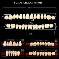 Зубы PX CROWN / EFUCERA, цвет B2, фасон T41/N32/28, полный гарнитур, 28шт.
