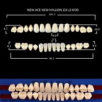 Зубы NEW ACE/NEW MILLION, цвет C2, фасон O3/L3/M30, полный гарнитур, 28шт.