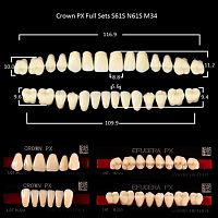 Зубы PX CROWN / EFUCERA, цвет B2, фасон S61S/N61S/34, полный гарнитур, 28шт.