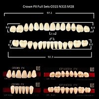 Зубы PX CROWN / EFUCERA, цвет D2, фасон O31S/N31S/28, полный гарнитур, 28шт.