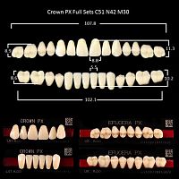 Зубы PX CROWN / EFUCERA, цвет B2, фасон C51/N42/30, полный гарнитур, 28шт.