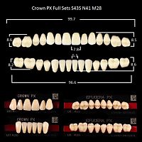 Зубы PX CROWN / EFUCERA, цвет D4, фасон S43S/N41/28, полный гарнитур, 28шт.