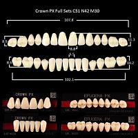 Зубы PX CROWN / EFUCERA, цвет A4, фасон C51/N42/30, полный гарнитур, 28шт.