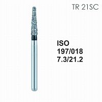 Бор алмазный MANI TR-21SC по ISO 197, конус ,018 х 7.3 х 21.2 мм, зернистость SC, 5 штук
