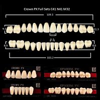 Зубы PX CROWN / EFUCERA, цвет C4, фасон C41/N41/32, полный гарнитур, 28шт.